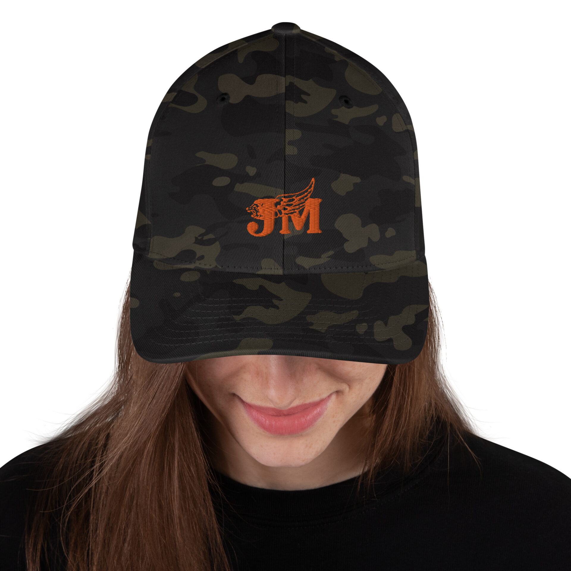 Structured Twill Cap with Orange Logo 1 Structured Twill Cap with Orange Logo