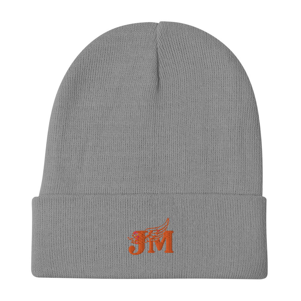 Embroidered Beanie with Orange logo 2 Embroidered Beanie with Orange logo - Image 2