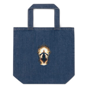Organic denim tote bag