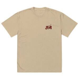 Oversized faded t-shirt with maroon Logo