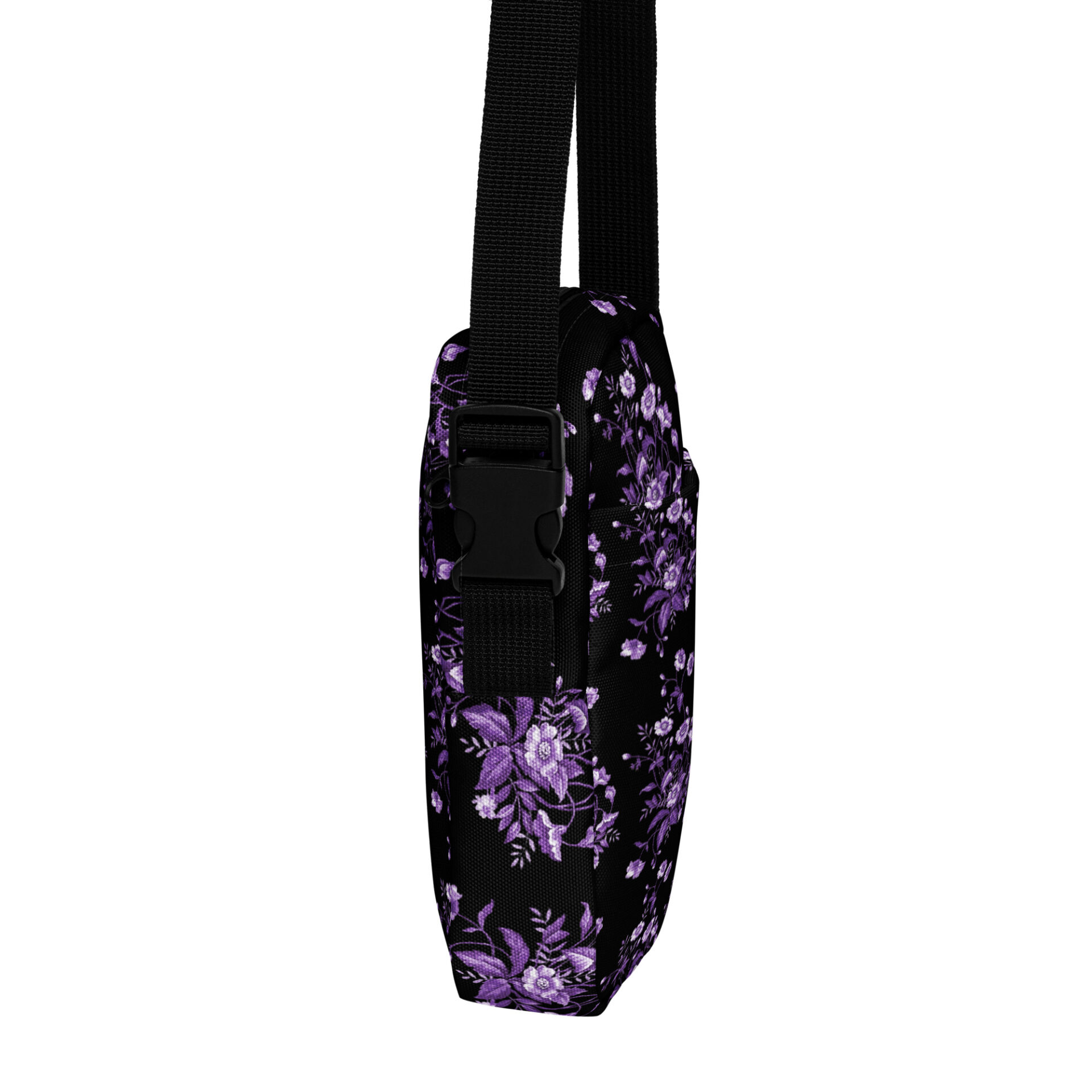Utility crossbody bag with a purple flower art 4 Utility crossbody bag with a purple flower art - Image 4