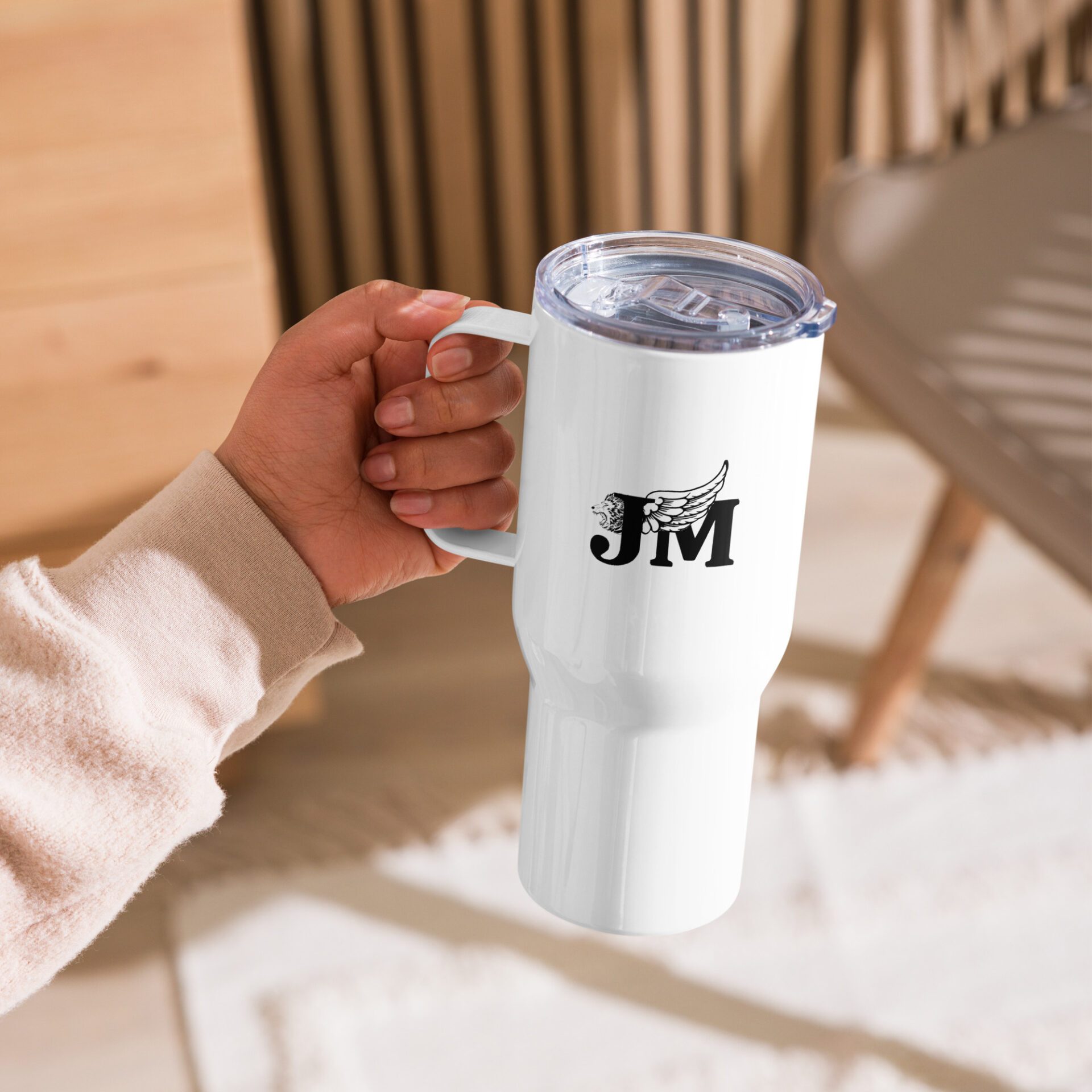 Travel mug with a handle - JM logo 3 Travel mug with a handle - JM logo - Image 3
