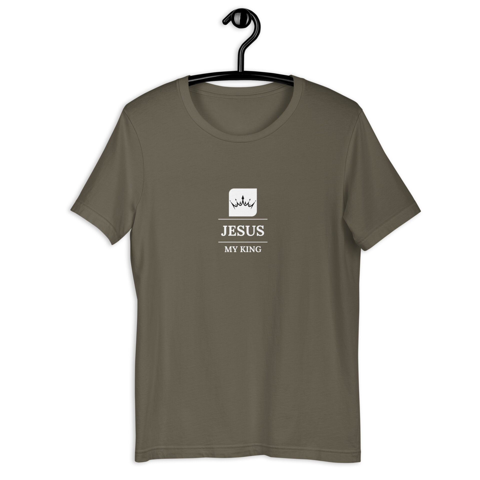 Dark colored Unisex t-shirt with a Jesus my King Crown logo 4 Dark colored Unisex t-shirt with a Jesus my King Crown logo - Image 4