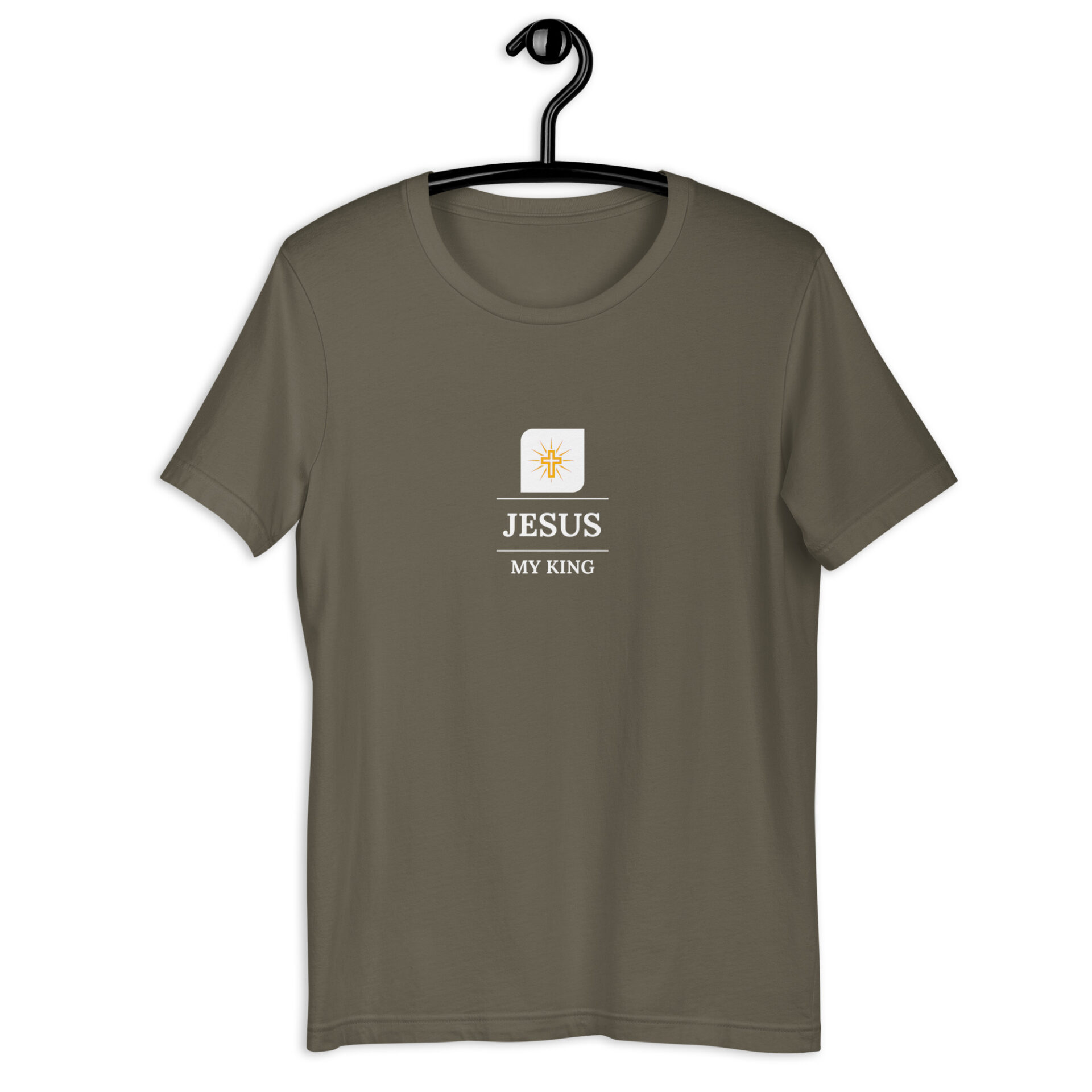 Dark colored Unisex t-shirt with a Jesus my King cross logo 4 Dark colored Unisex t-shirt with a Jesus my King cross logo - Image 4