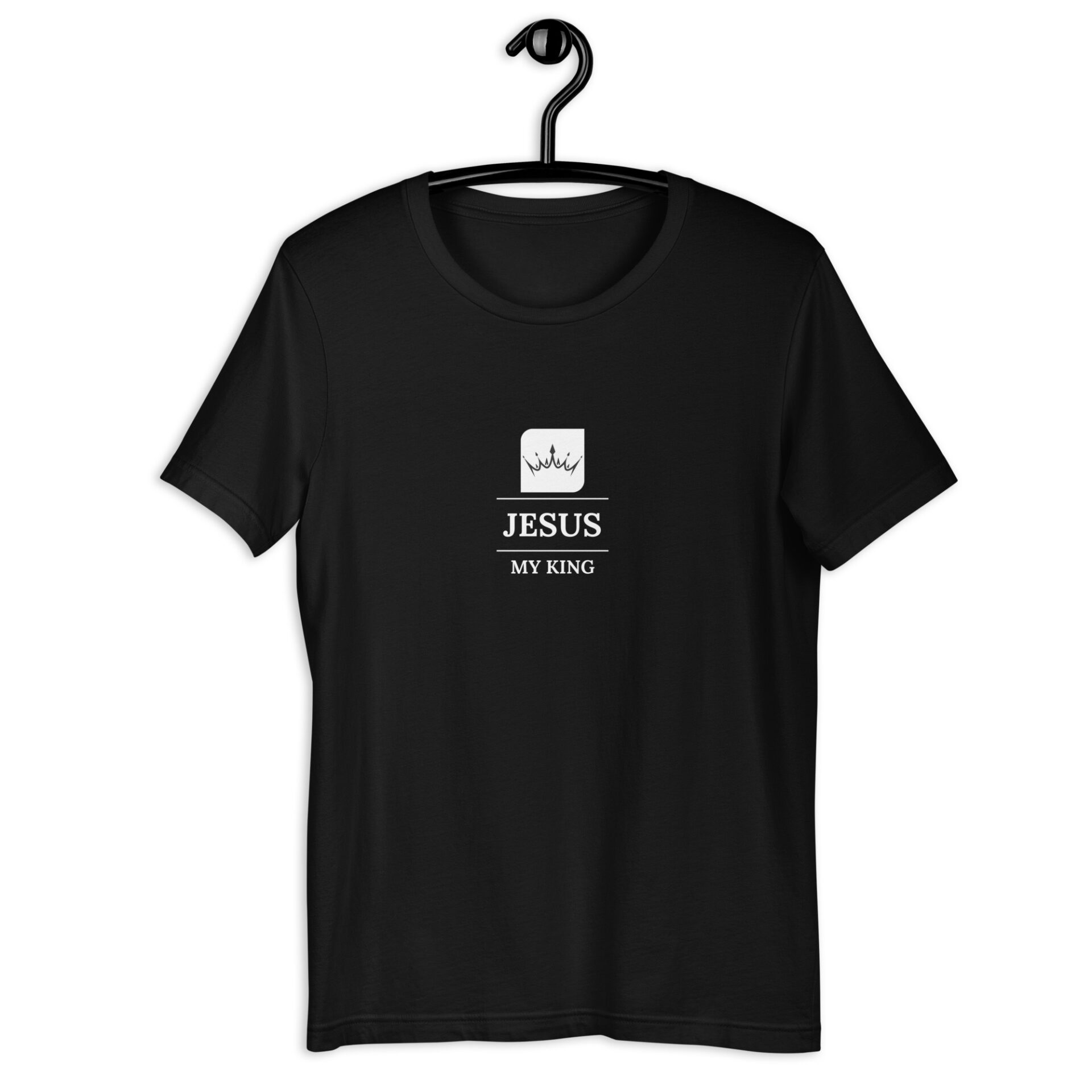 Dark colored Unisex t-shirt with a Jesus my King Crown logo 1 Dark colored Unisex t-shirt with a Jesus my King Crown logo