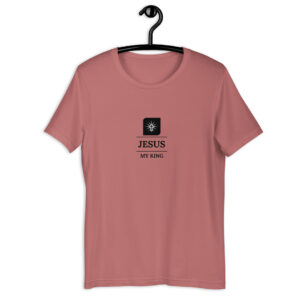 Unisex t-shirt with a Jesus my King cross logo