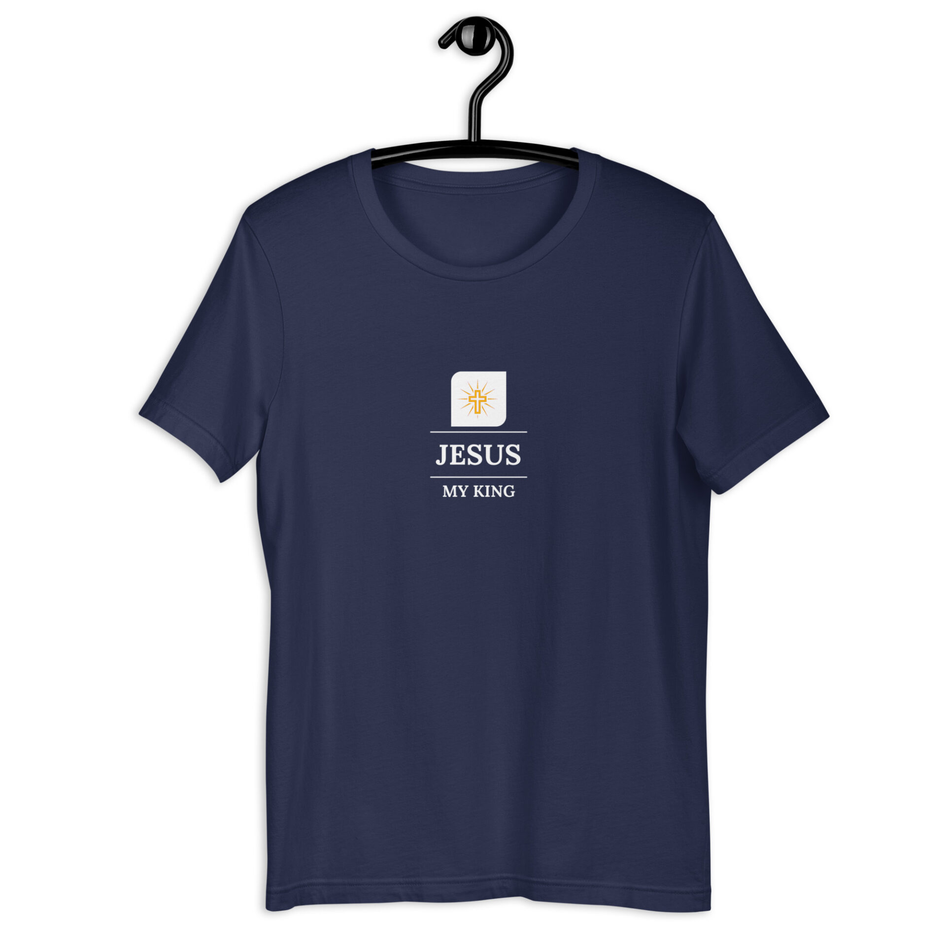 Dark colored Unisex t-shirt with a Jesus my King cross logo 2 Dark colored Unisex t-shirt with a Jesus my King cross logo - Image 2