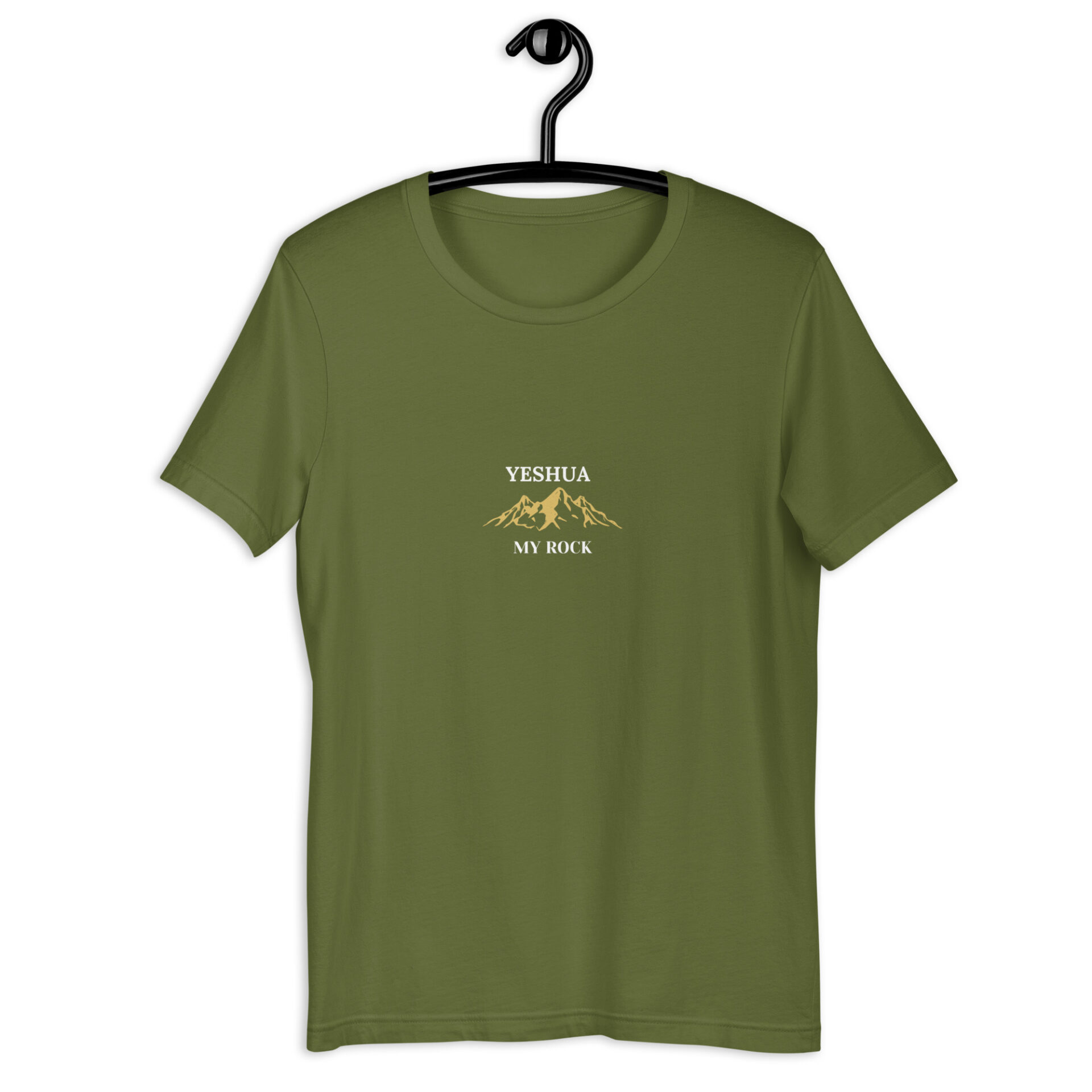 Dark colored Unisex t-shirt with a Jesus my Rock mountain logo 5 Dark colored Unisex t-shirt with a Jesus my Rock mountain logo - Image 5