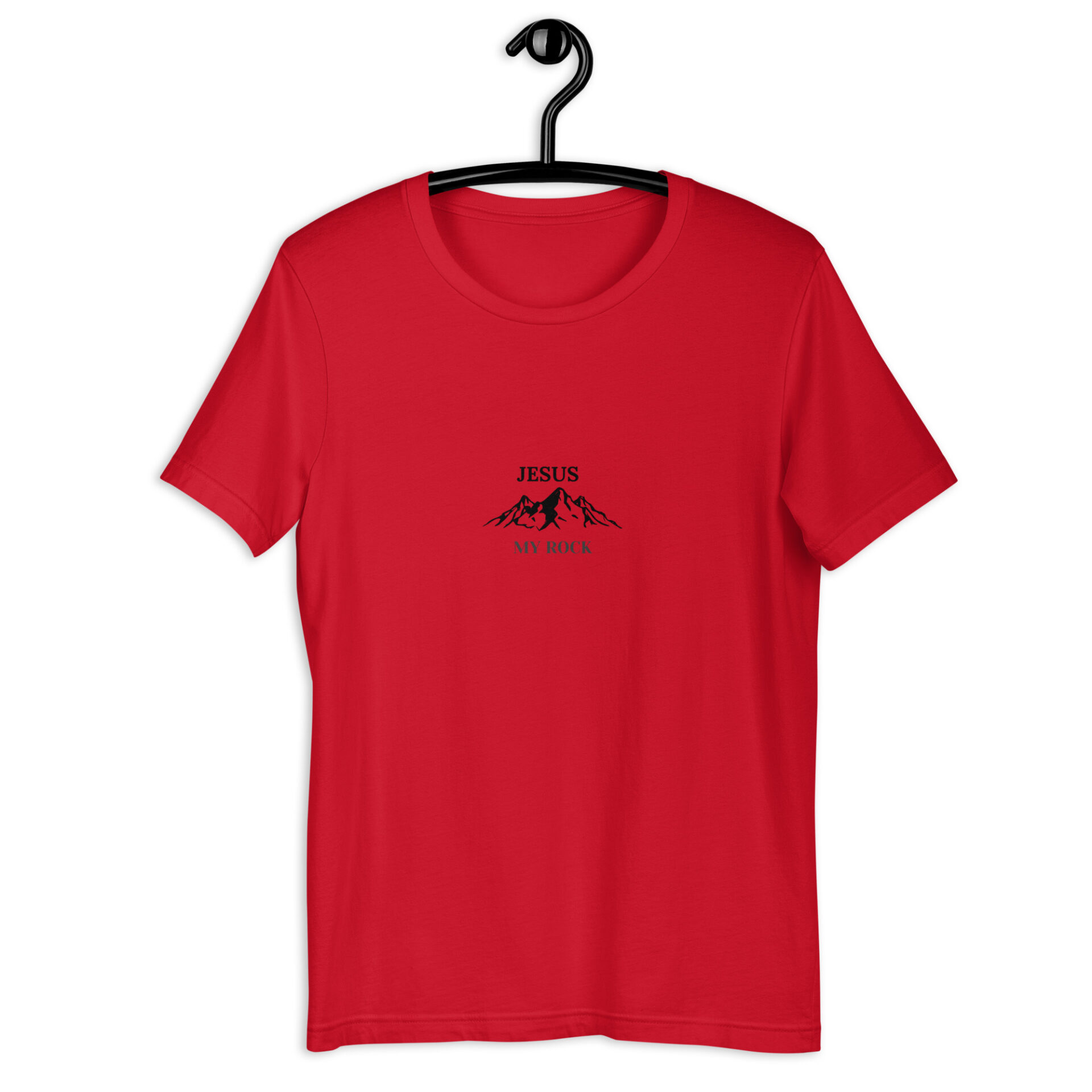 Unisex t-shirt with a Jesus my Rock logo 1 Unisex t-shirt with a Jesus my Rock logo