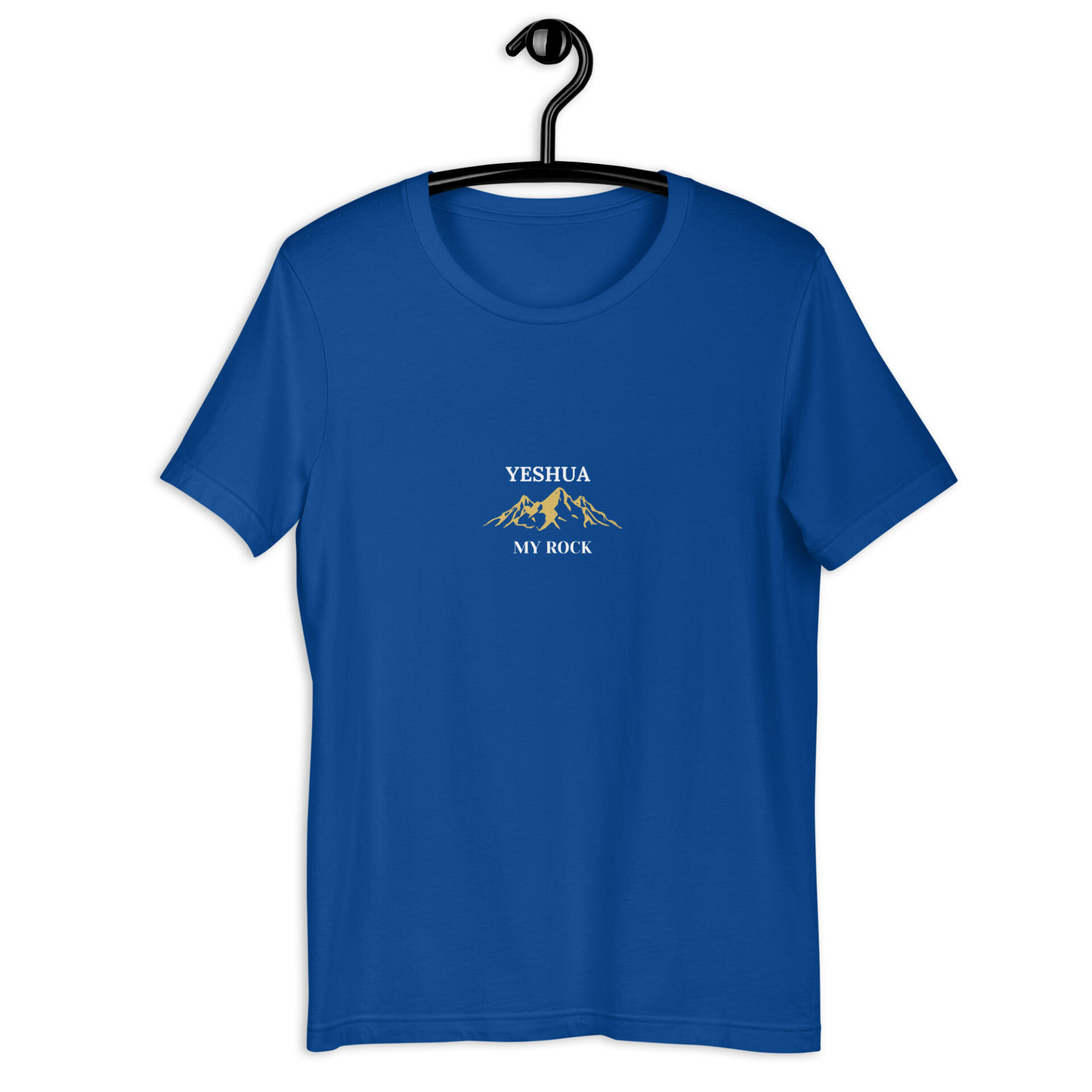 Dark colored Unisex t-shirt with a Jesus my Rock mountain logo 4 Dark colored Unisex t-shirt with a Jesus my Rock mountain logo - Image 4